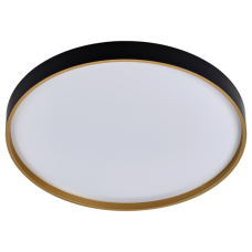 Plafon Com LED 3 em 1 Metal Preto e Dourado 26x7cm Toronto Hevvy Iluminação